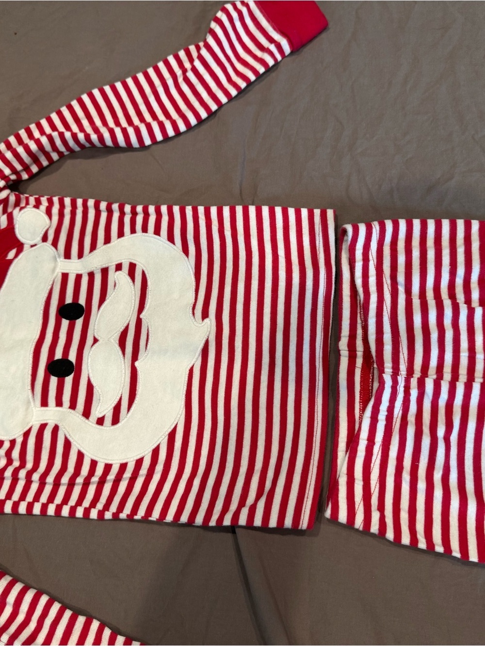 The Children's Place Red and White Santa Stripe Pajama Set